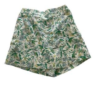 NWT UniGlo Off White Floral Print Linen Blend Causal Skort Size:M